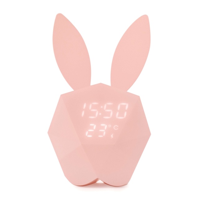 MOB Alarm Clock with night light Light Pink Rabbit