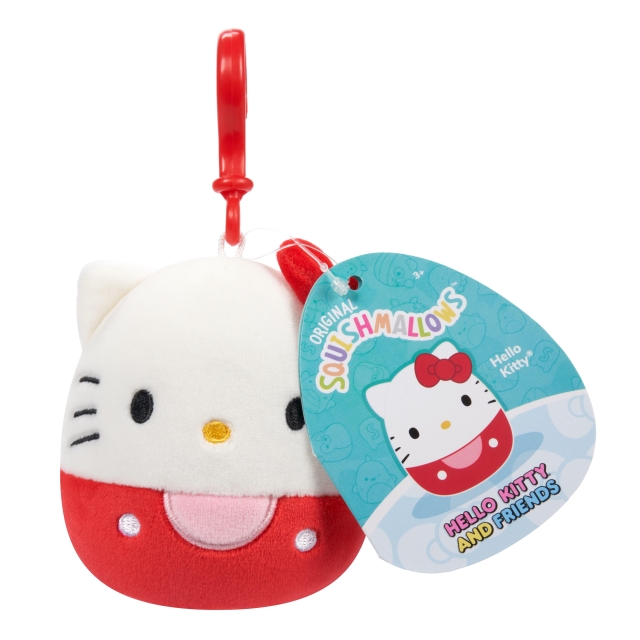 Squishmallows 9 cm Clip-on Hello Kitty en vriendjes - Hello Kitty