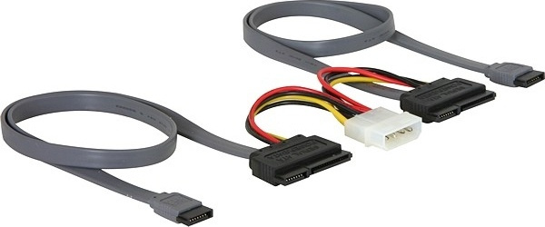 DeLOCK SATA-kabel för 2xSATA-hårddiskar + Molex 4-pin ström, 50 cm in de groep COMPUTERS & RANDAPPARATUUR / Computerkabels / Interne / Stroomkabels & Adapters bij TP E-commerce Nordic AB (38-16184)