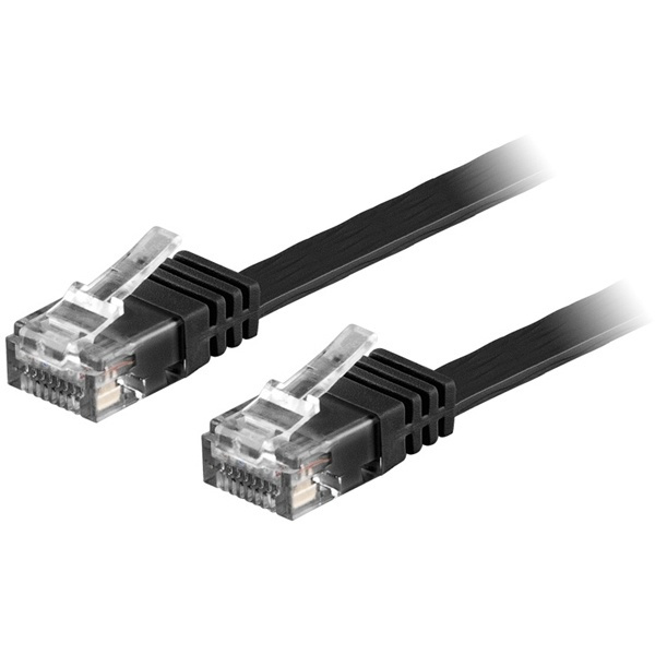 DELTACO U/UTP Cat6 patch cable, flat, 5m, 250MHz, black in de groep COMPUTERS & RANDAPPARATUUR / Computerkabels / Netwerkkabels / Cat6 bij TP E-commerce Nordic AB (38-17918)