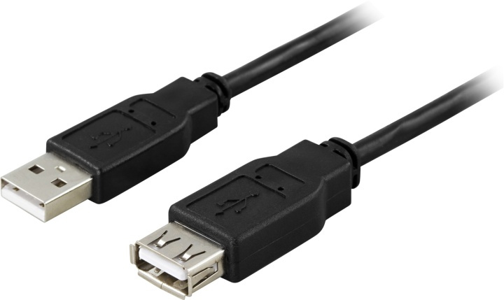 DELTACO USB 2.0 kabel Typ A hane - Typ A hona 3m, svart in de groep COMPUTERS & RANDAPPARATUUR / Computerkabels / USB / USB-A / Kabels bij TP E-commerce Nordic AB (38-19074)