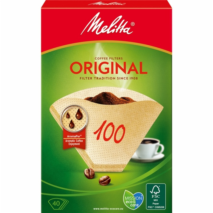 Melitta Kaffefilter 100 40pack 9st DF in de groep HUISHOUDEN & TUIN / Huishoudelijke apparaten / Koffiezetapparaten en accessoires / Filters & Accessoires bij TP E-commerce Nordic AB (38-28852)