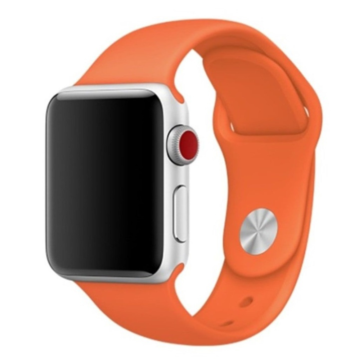 Siliconen horlogebandje compatibel met Apple Watch, 42 mm, oranje in de groep SMARTPHONE & TABLETS / Training, thuis & vrije tijd / Apple Watch & Accessoires / Accessoires bij TP E-commerce Nordic AB (38-28998)