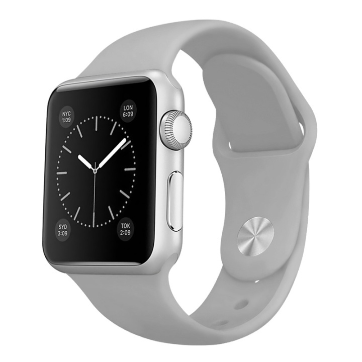 Siliconen horlogebandje voor Apple Watch, 42 mm, grijs in de groep SMARTPHONE & TABLETS / Training, thuis & vrije tijd / Apple Watch & Accessoires / Accessoires bij TP E-commerce Nordic AB (38-29003)