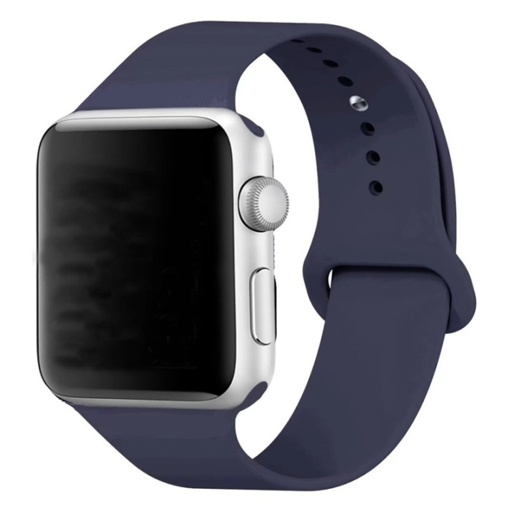 Siliconen horlogebandje voor Apple Watch, 42/44 mm, marineblauw in de groep SMARTPHONE & TABLETS / Training, thuis & vrije tijd / Apple Watch & Accessoires / Accessoires bij TP E-commerce Nordic AB (38-29500)