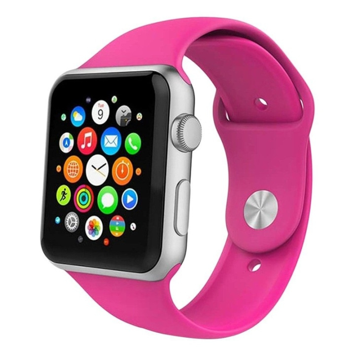 Siliconen horlogebandje voor Apple Watch, 42 mm, Cerise Pink in de groep SMARTPHONE & TABLETS / Training, thuis & vrije tijd / Apple Watch & Accessoires / Accessoires bij TP E-commerce Nordic AB (38-29506)