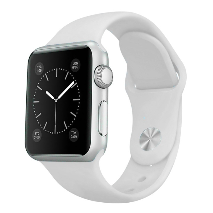 Siliconen horlogebandje voor Apple Watch, 42/44 mm, wit in de groep SMARTPHONE & TABLETS / Training, thuis & vrije tijd / Apple Watch & Accessoires / Accessoires bij TP E-commerce Nordic AB (38-29507)