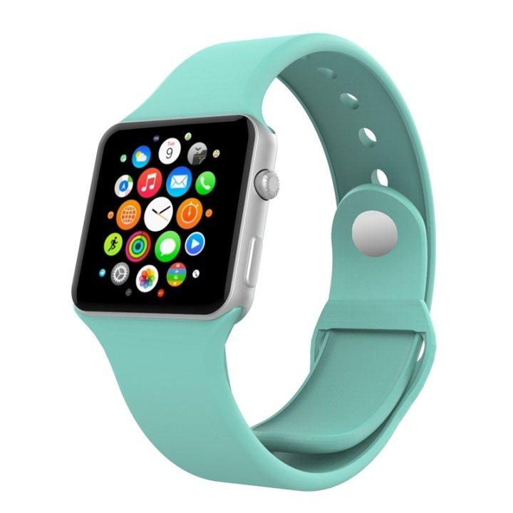 Siliconen horlogebandje voor Apple Watch, 42 mm, turkoois in de groep SMARTPHONE & TABLETS / Training, thuis & vrije tijd / Apple Watch & Accessoires / Accessoires bij TP E-commerce Nordic AB (38-29509)