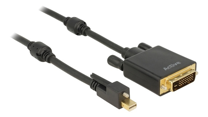 Delock Cable mini Displayport 1.2 male with screw DVI male 4K Active B in de groep COMPUTERS & RANDAPPARATUUR / Computerkabels / DVI / Kabels bij TP E-commerce Nordic AB (38-53055)