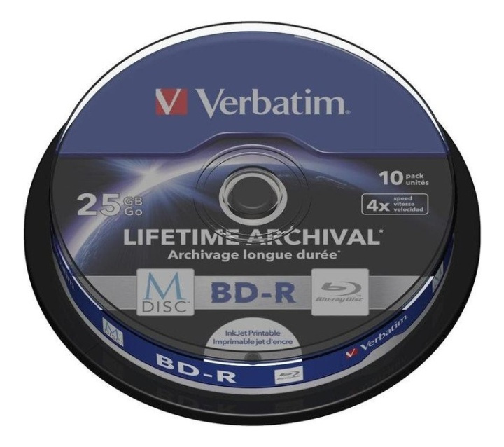 Verbatim M-Disc BD-R 4x 25GB/200min Spindle 10p in de groep HOME ELECTRONICS / Opslagmedia / CD/DVD/BD-schijven / Cd/dvd-opslag bij TP E-commerce Nordic AB (38-55904)