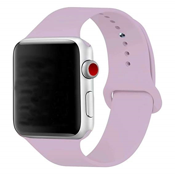 Siliconen horlogebandje voor Apple Watch, 42/44 mm, lichtpaars in de groep SMARTPHONE & TABLETS / Training, thuis & vrije tijd / Apple Watch & Accessoires / Accessoires bij TP E-commerce Nordic AB (38-80852)