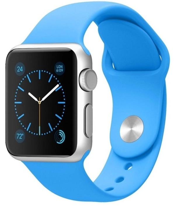 Siliconen horlogebandje voor Apple Watch, 42/44 mm, blauw in de groep SMARTPHONE & TABLETS / Training, thuis & vrije tijd / Apple Watch & Accessoires / Accessoires bij TP E-commerce Nordic AB (38-80858)