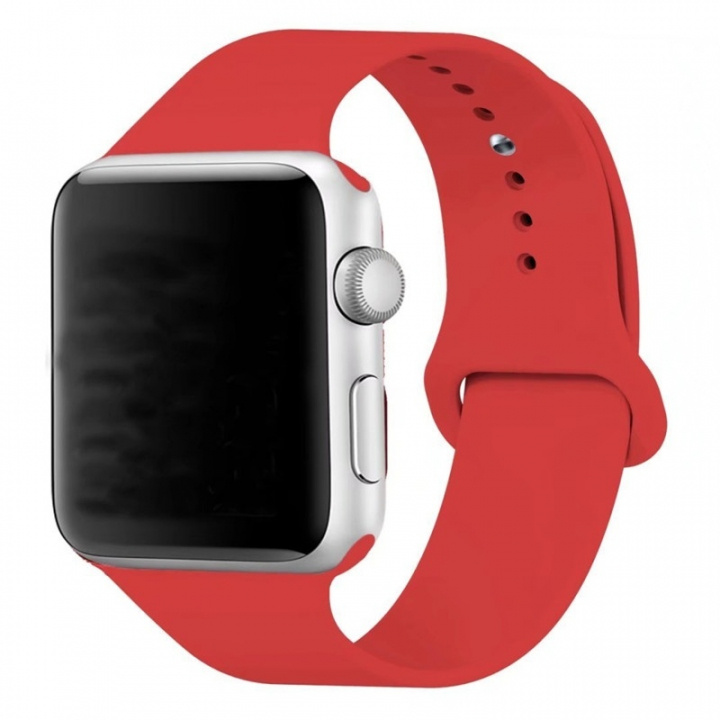 Siliconen horlogebandje voor Apple Watch, 38/40/41 mm, rood in de groep SMARTPHONE & TABLETS / Training, thuis & vrije tijd / Apple Watch & Accessoires / Accessoires bij TP E-commerce Nordic AB (38-83398)