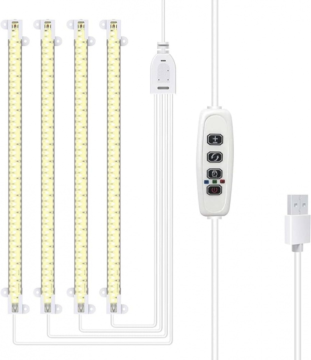 LED Plant Grow lights - Volledig spectrum LED licht met timer functie voor binnen kweken, 4st LED Strips, 33cm in de groep HOME ELECTRONICS / Verlichting / LED strips bij TP E-commerce Nordic AB (38-84381)