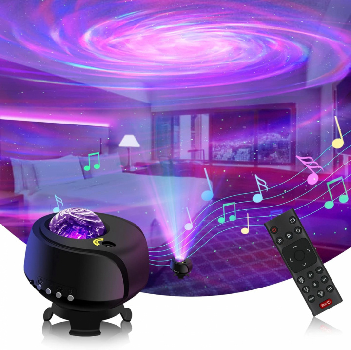 Galaxy Projector Fantasy Aurora - Sterrenprojector met Bluetooth-luidspreker, lichtsensor en 360° rotatie in de groep HOME ELECTRONICS / Verlichting / Nachtlampen bij TP E-commerce Nordic AB (38-84397)