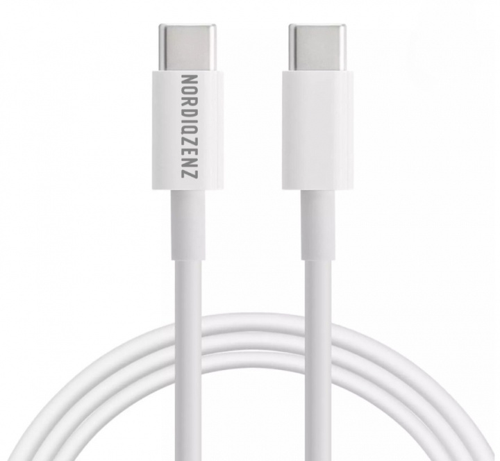 NORDIQZENZ 60W USB CABLE TYPE C to TYPE C 30cm, White in de groep COMPUTERS & RANDAPPARATUUR / Computerkabels / USB / USB-C bij TP E-commerce Nordic AB (38-84419)