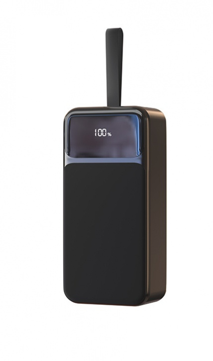 Powerbank 30000mAh 22.5W PD Fast charging with digital display, Black in de groep SMARTPHONE & TABLETS / Opladers & Kabels / Powerbanks bij TP E-commerce Nordic AB (38-84474)