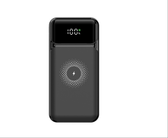 Powerbank 20000mAh 22.5W PD + 15W wireless fast charging with digital display, black in de groep SMARTPHONE & TABLETS / Opladers & Kabels / Powerbanks bij TP E-commerce Nordic AB (38-84476)