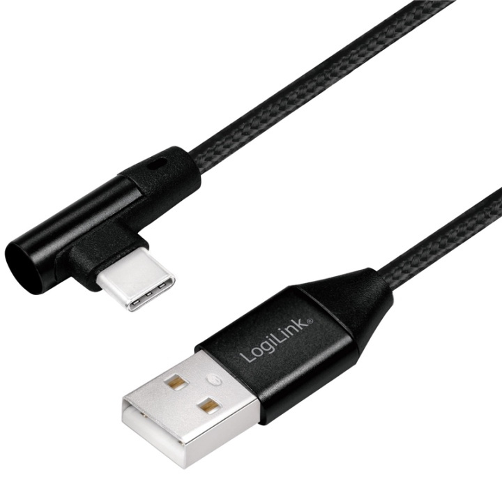 LogiLink Vinklad USB-C-kabel USB 2.0 Ma in de groep COMPUTERS & RANDAPPARATUUR / Computerkabels / USB / USB-C bij TP E-commerce Nordic AB (38-87694)