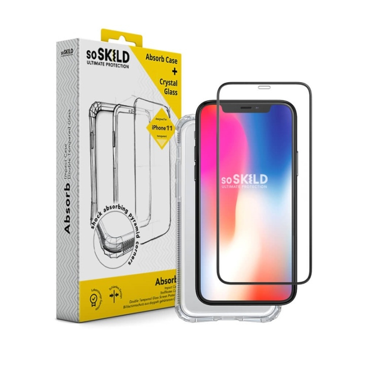 SOSKILD Mobilskal Absorb 2.0 Impact Case Bundle iPhone 11 Pro Max Inkl. Temp. Glass Screenprot. in de groep SMARTPHONE & TABLETS / Mobielbescherming / Apple / iPhone 11 Pro Max / Hoesjes bij TP E-commerce Nordic AB (38-91478)