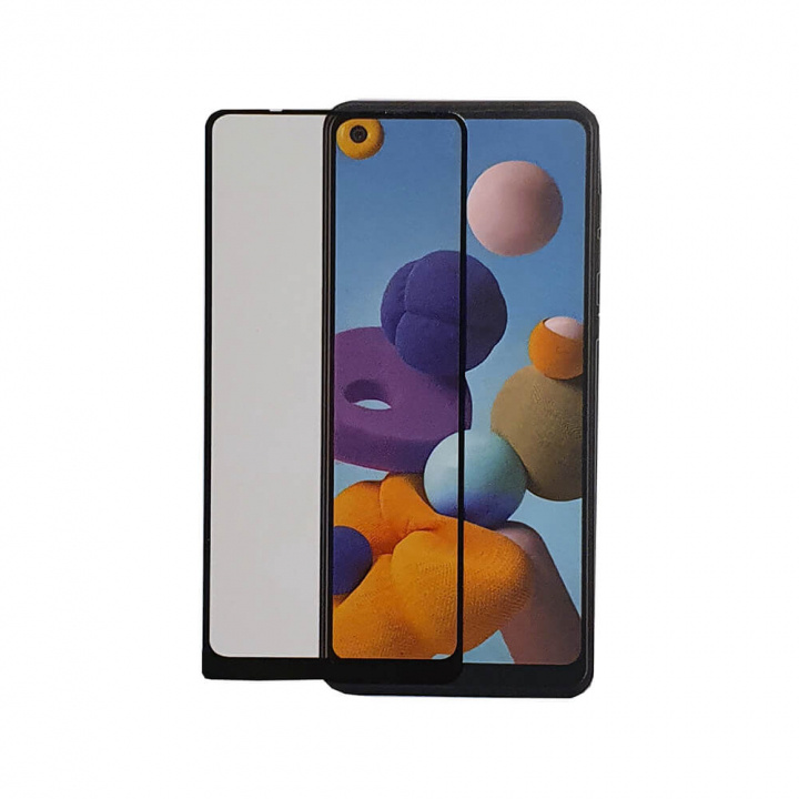 GEAR Härdat Glas 2,5D Full Cover Samsung A21s in de groep SMARTPHONE & TABLETS / Mobielbescherming / Samsung bij TP E-commerce Nordic AB (38-92419)