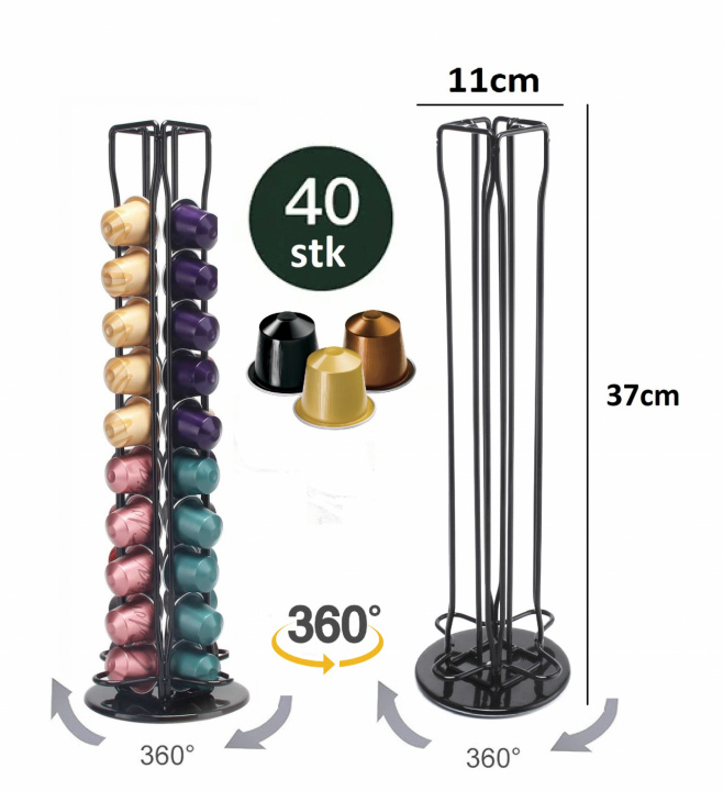 Coffee capsule rack - rotatable, 40 capsules - Nespresso in de groep HUISHOUDEN & TUIN / Huishoudelijke apparaten / Koffiezetapparaten en accessoires / Koffiecups bij TP E-commerce Nordic AB (38-94747)