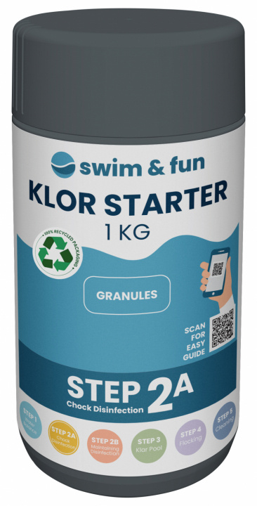 Chloorstarter snel oplossend granulaat 1 kg in de groep HUISHOUDEN & TUIN / Tuinproducten / Zwembad & Accessoires / Zwembadchemicaliën bij TP E-commerce Nordic AB (38-95647)