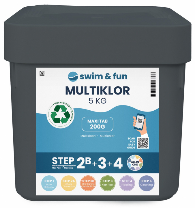 MultiKlor Maxi tab 200g 5 kg in de groep HUISHOUDEN & TUIN / Tuinproducten / Zwembad & Accessoires / Zwembadchemicaliën bij TP E-commerce Nordic AB (38-95672)