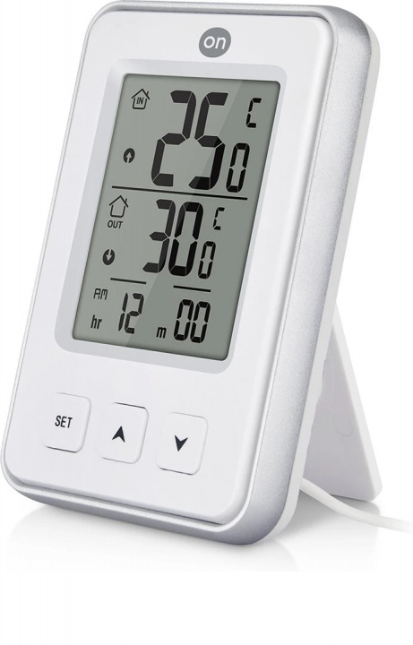 ON Thermometer voor binnen en buiten met klok in de groep HUISHOUDEN & TUIN / Ventilatoren & Klimaatproducten / Thermometers en weerstations bij TP E-commerce Nordic AB (38-96929)