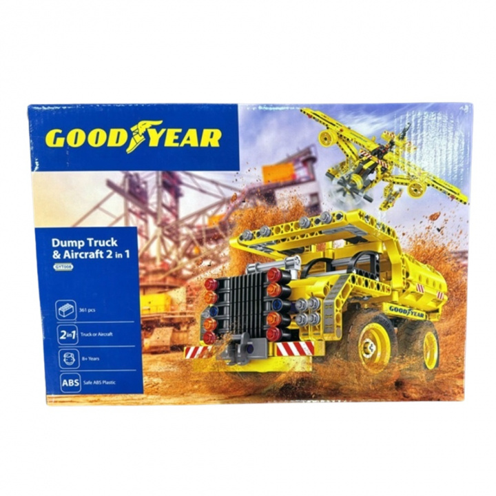 Goodyear licenced Lego - 2 i 1 - Dumper och Flygplan in de groep SPEELGOED, KINDER- & BABYPRODUCTEN / Speelgoed / Bouwspeelgoed / Lego bij TP E-commerce Nordic AB (38-97627)