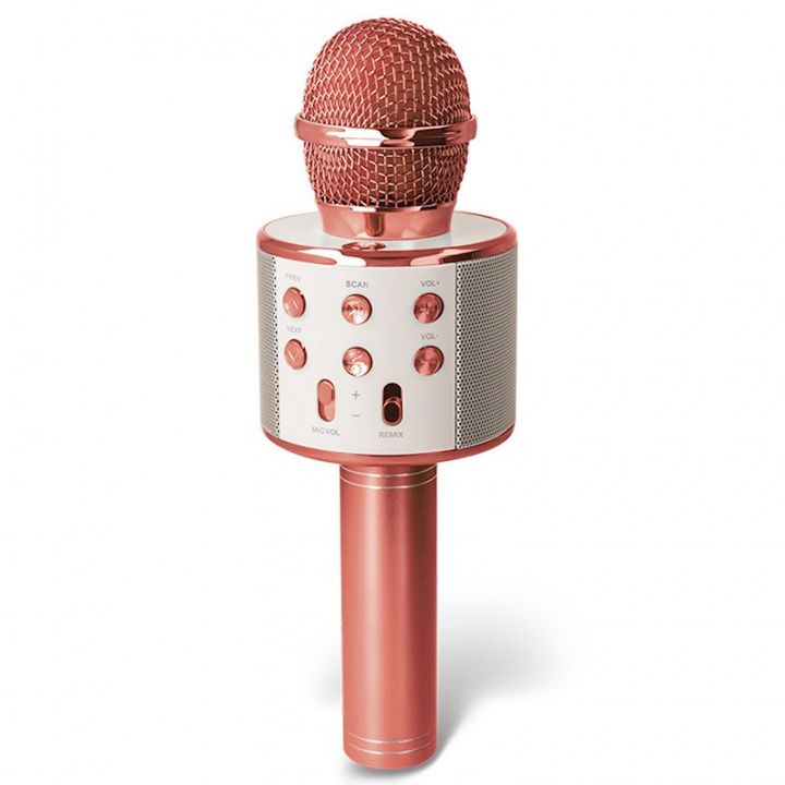 Forever BMS-300 Lite - Bluetooth microphone with speaker BMS-300 rose gold in de groep HOME ELECTRONICS / Audio & Beeld / Handmicrofoons bij TP E-commerce Nordic AB (38-97632)