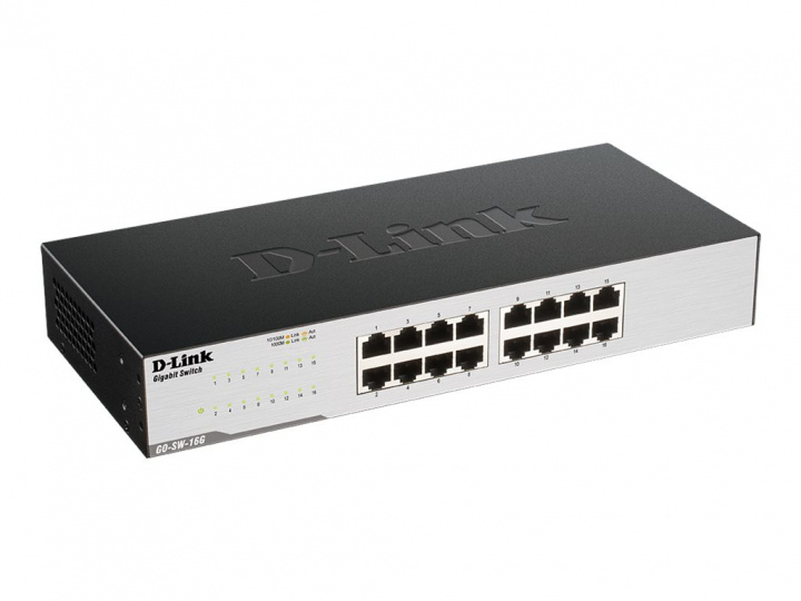 D-Link GO-SW-16G Switch 16-port Gigabit in de groep COMPUTERS & RANDAPPARATUUR / Netwerk / Schakelaars / 10/100/1000Mbps bij TP E-commerce Nordic AB (38-98263)