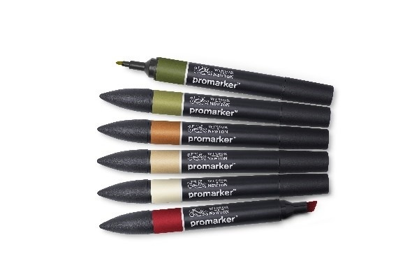 Winsor Promarker set 6st, Landscape 1 in de groep SPORT, VRIJE TIJD & HOBBY / Hobby / Schilderen & tekenen / Pennen, kleurpotloden en inkt bij TP E-commerce Nordic AB (A01238)