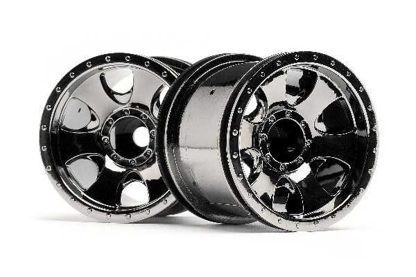 Warlock Wheel Black Chrome (2.2In/2Pcs) in de groep SPEELGOED, KINDER- & BABYPRODUCTEN / Op afstand bestuurbaar / Reserveonderdelen & Extra accessoires / HPI / Velgen / Offroad bij TP E-commerce Nordic AB (A02154)