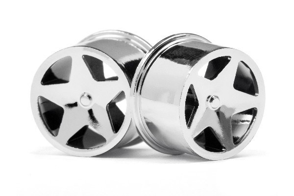 Q32 Super Star Wheel Set F/R Chrome18X10/18X14/ X4 in de groep SPEELGOED, KINDER- & BABYPRODUCTEN / Op afstand bestuurbaar / Reserveonderdelen & Extra accessoires / HPI / Reserveonderdelen & Tuning / Aandrijvingen bij TP E-commerce Nordic AB (A02594)