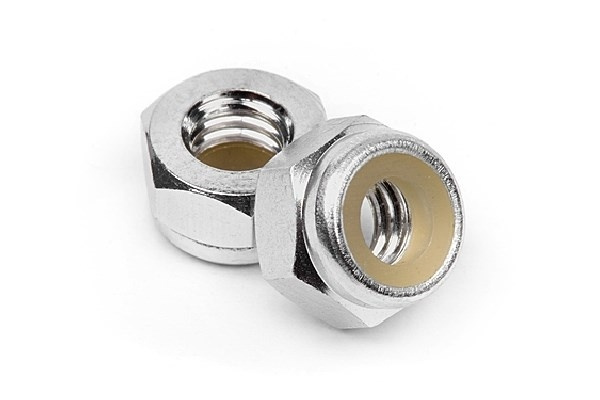 Aluminum Lock Nut M4 (Silver/10Pcs) in de groep SPEELGOED, KINDER- & BABYPRODUCTEN / Op afstand bestuurbaar / Reserveonderdelen & Extra accessoires / HPI / Schroeven/Beugels / Moeren bij TP E-commerce Nordic AB (A04524)