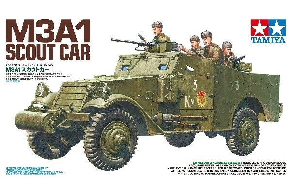 Tamiya 1/35 M3A1 Scout Car in de groep SPORT, VRIJE TIJD & HOBBY / Hobby / Kunststof modellen / Militaire voertuigen (land) bij TP E-commerce Nordic AB (A07364)