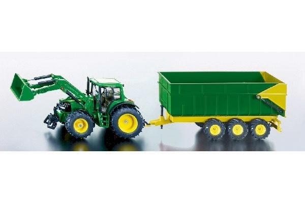 John Deere med Frontlastare och Släp, Grön in de groep SPEELGOED, KINDER- & BABYPRODUCTEN / Speelgoed / Speelgoedauto\'s bij TP E-commerce Nordic AB (A09981)