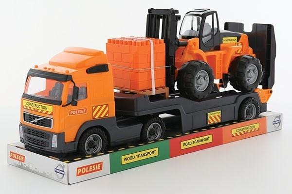 Volvo Lastbil med Gaffeltruck 750x230x345mm in de groep SPEELGOED, KINDER- & BABYPRODUCTEN / Speelgoed / Speelgoedauto\'s bij TP E-commerce Nordic AB (A10052)