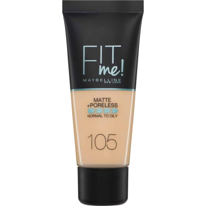 Maybelline Fit Me Matte + Poreless Foundation- 105 Natural Ivory in de groep BEAUTY & HEALTH / Makeup / Make-up gezicht / Foundation bij TP E-commerce Nordic AB (A12136)