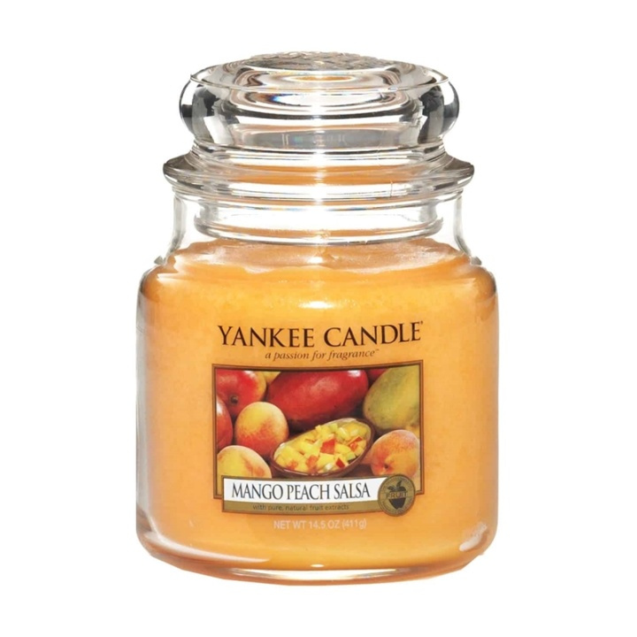 Yankee Candle Classic Medium Jar Mango Peach Salsa 411g in de groep BEAUTY & HEALTH / Geuren & Parfum / Overige geuren / Geurkaarsen bij TP E-commerce Nordic AB (A13285)