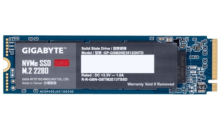 Gigabyte GP-GSM2NE3512GNTD SSD-hårddisk M.2 512 GB PCI Express 3.0 NVMe in de groep COMPUTERS & RANDAPPARATUUR / Computeronderdelen / Harde schijven / Koeling bij TP E-commerce Nordic AB (A15528)