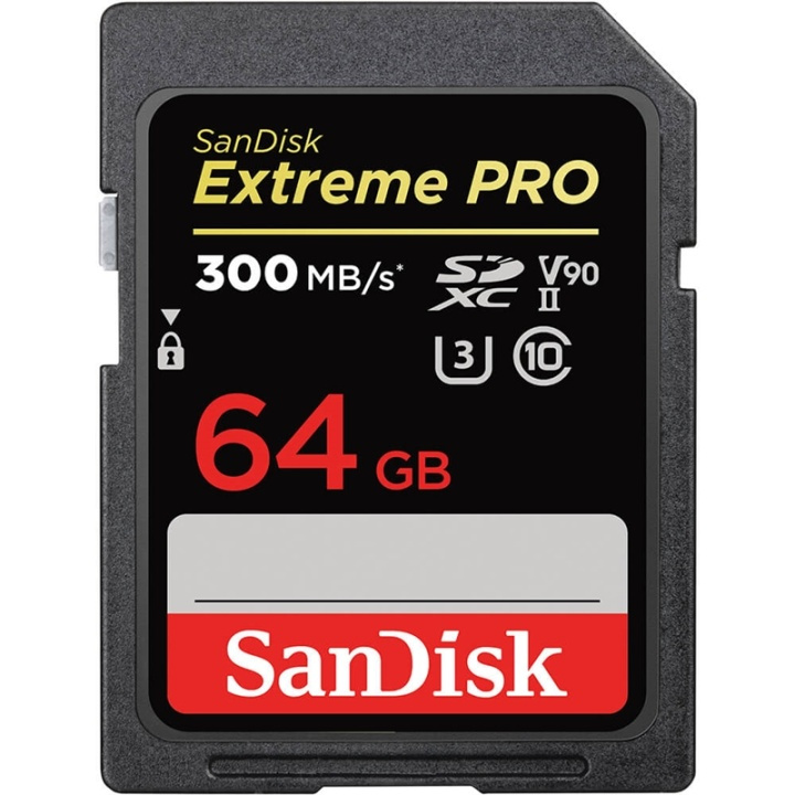 SANDISK SDXC Extreme Pro 64GB 300MB/s UHS-II V90 in de groep HOME ELECTRONICS / Opslagmedia / Geheugenkaarten / SD/SDHC/SDXC bij TP E-commerce Nordic AB (A16441)