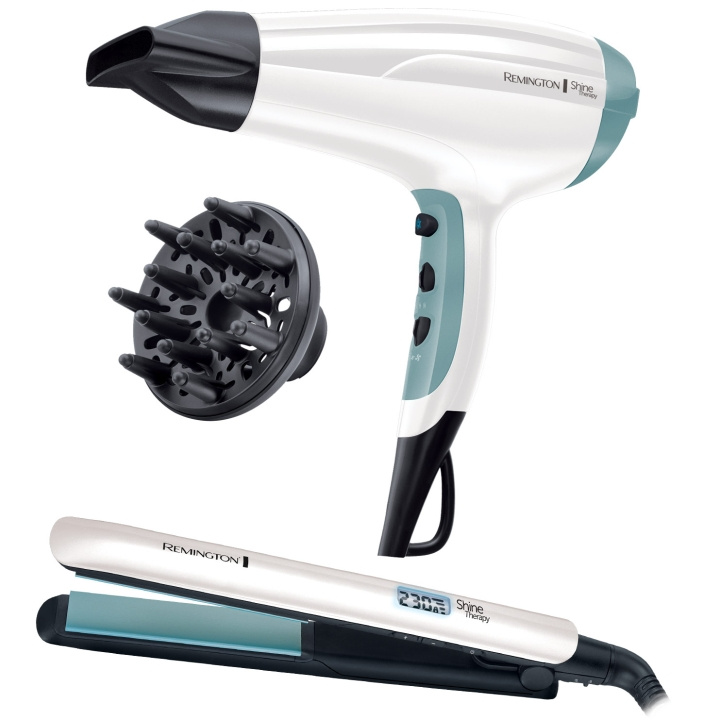 Remington Hårfön&Plattång S8500 Shine Th in de groep BEAUTY & HEALTH / Haar & Styling / Stylingtools / Stijltangen bij TP E-commerce Nordic AB (A19377)