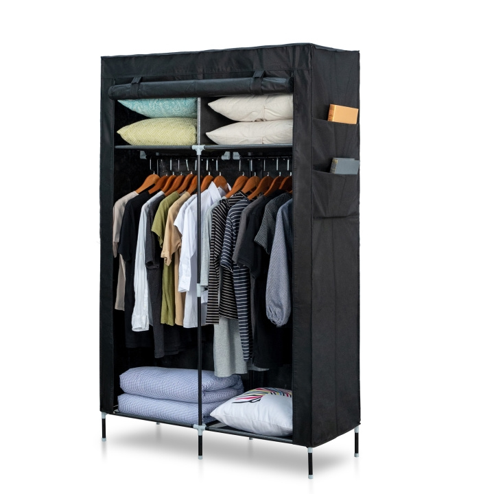 Herzberg HG-8012 Storage Wardrobe Black in de groep HUISHOUDEN & TUIN / Interieur / Opslag bij TP E-commerce Nordic AB (A19916)