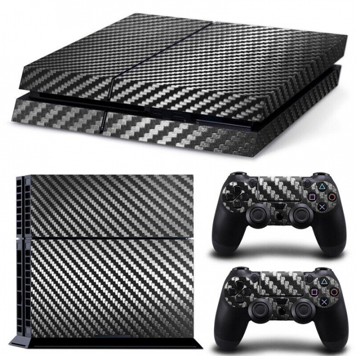 Op koolstofvezel lijkende PS4-skin, zwart in de groep HOME ELECTRONICS / Spelconsoles en accessoires / Sony PlayStation 4 bij TP E-commerce Nordic AB (A22284)