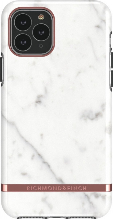 Richmond & Finch iPhone 12/12 Pro Freedom Case, Wit Marmer, Roségoud in de groep SMARTPHONE & TABLETS / Mobielbescherming / Apple / Hobbykleuren / Tanden bleken thuis bij TP E-commerce Nordic AB (A22387)