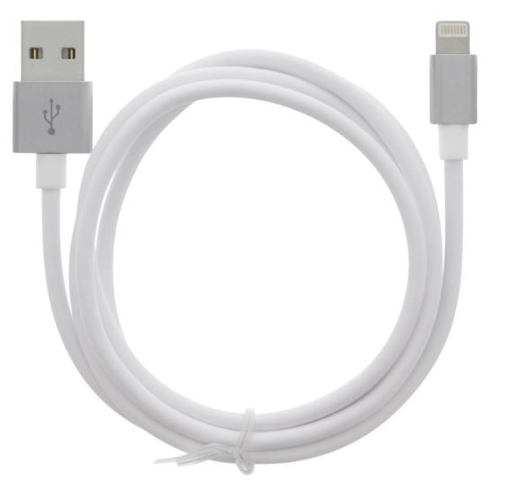 Kabel USB-A - Lightning 2,4A, 1m, Wit in de groep SMARTPHONE & TABLETS / Opladers & Kabels / Kabels / Kabels Lightning bij TP E-commerce Nordic AB (A22404)