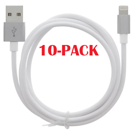 10-PACK Kabel USB-A - Lightning 2.4A, 1m, Wit in de groep SMARTPHONE & TABLETS / Opladers & Kabels / Kabels / Kabels Lightning bij TP E-commerce Nordic AB (A22404PKT10)