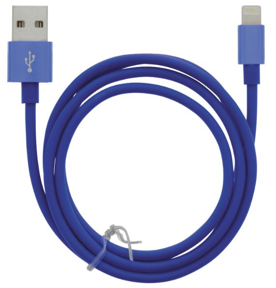 Kabel USB-A - Lightning 2.4A, 1m, Blauw in de groep SMARTPHONE & TABLETS / Opladers & Kabels / Kabels / Kabels Lightning bij TP E-commerce Nordic AB (A22413)